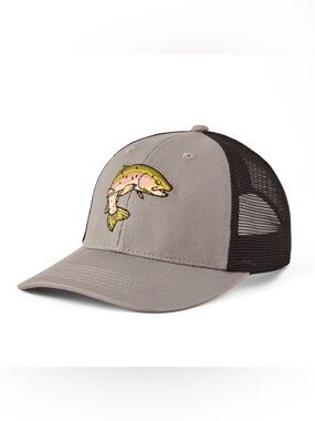 Life Is Good Trucker Hat Adjustable Mesh Snapback Casual Cap Rainbow Trout NEW